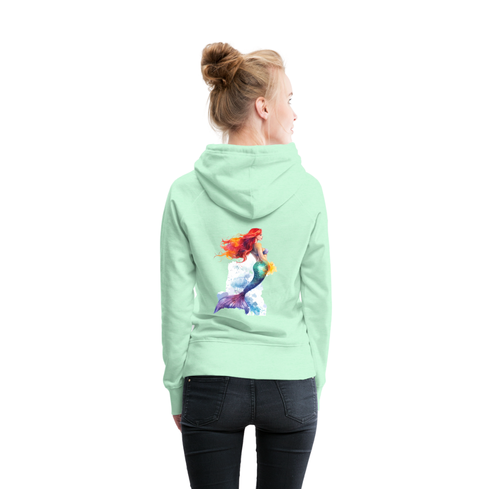 Meerjungfrau als Aquarelle - Frauen Premium Hoodie - helles Mintgrün