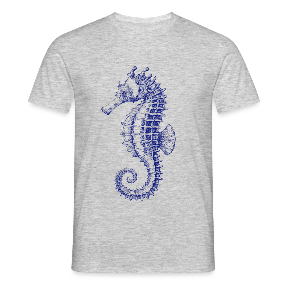 Indigo Seepferchen - Männer T-Shirt - Grau meliert