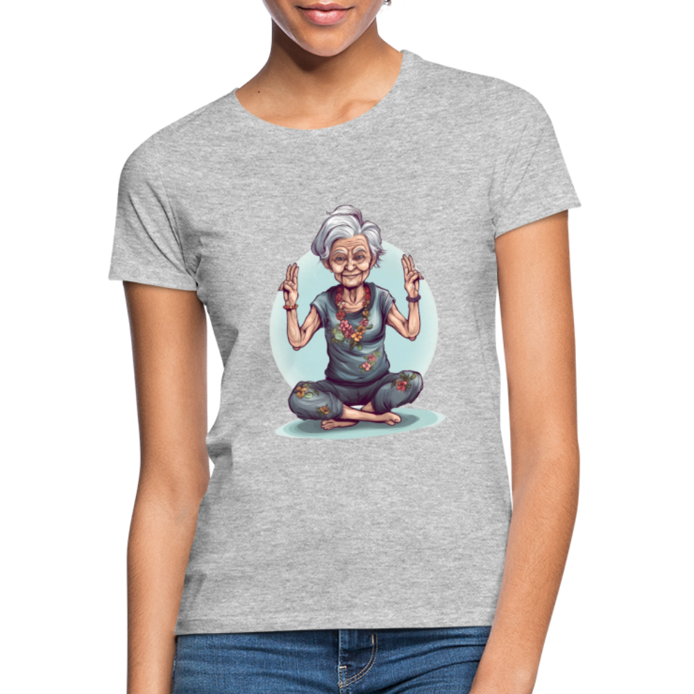 Coole Yoga Oma - Meditation im besten Alter - Frauen T-Shirt - Grau meliert