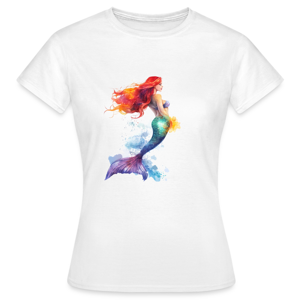 Meerjungfrau als Aquarelle - Frauen T-Shirt - Weiß
