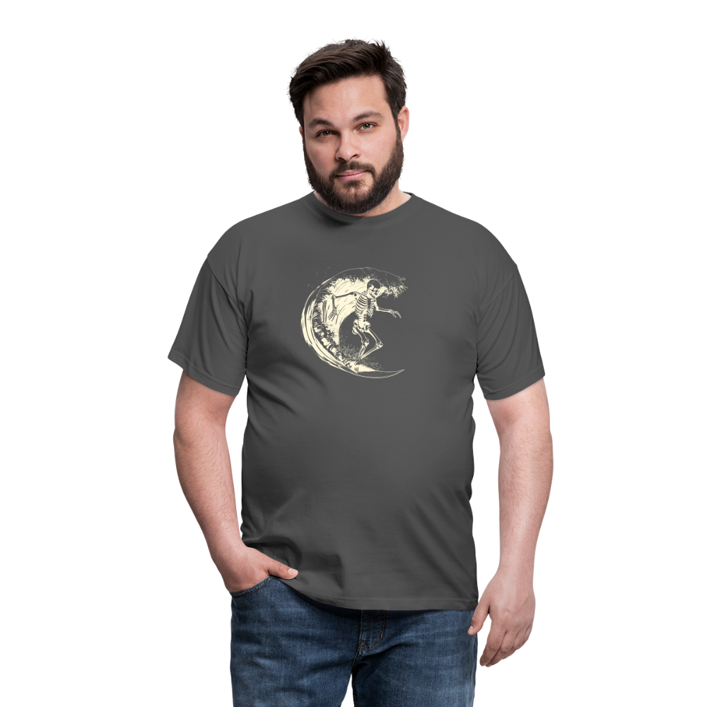 Cooles Surfer Skelett - Männer T-Shirt - Anthrazit