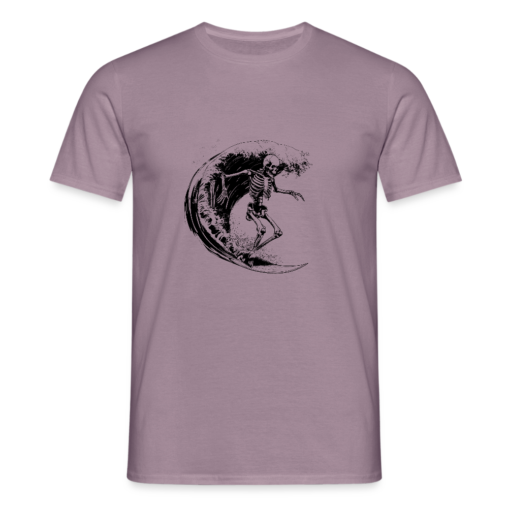 Cooles Surfer Skelett - Männer T-Shirt - Lilagrau
