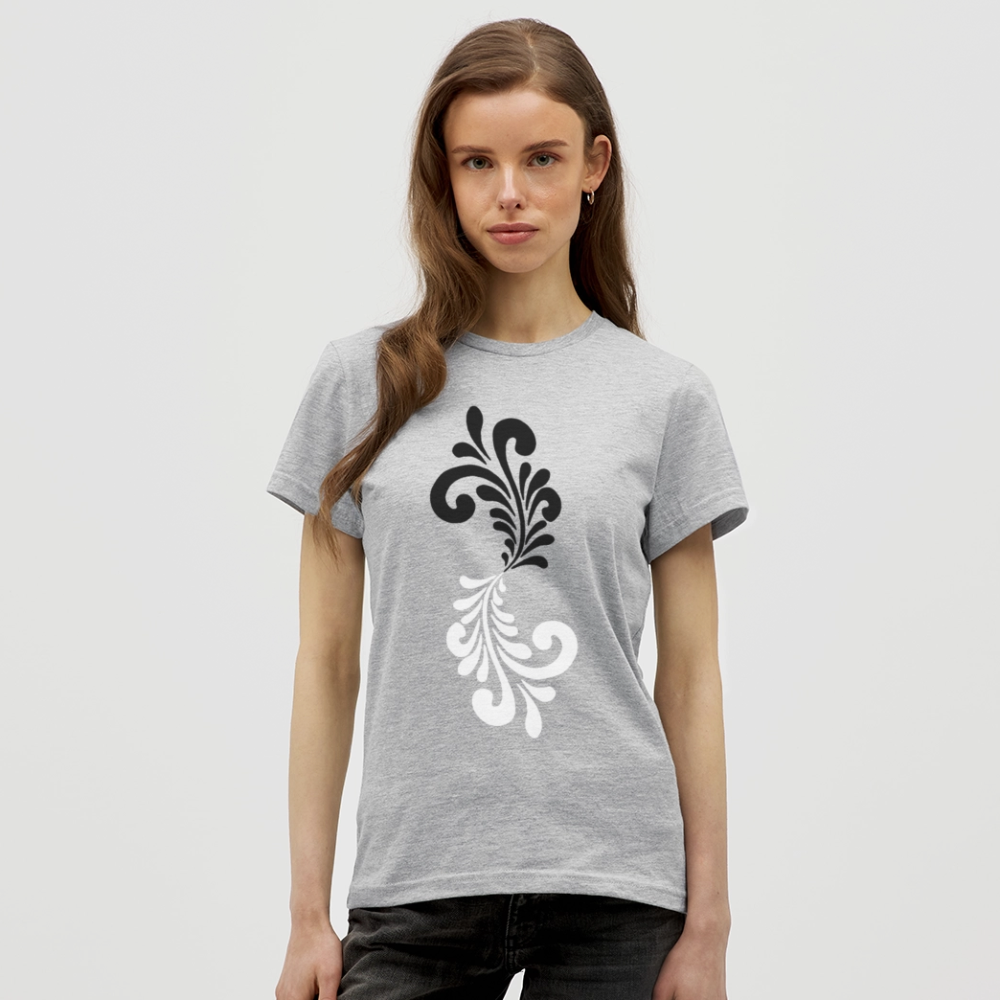 Bembel Ornamente schwarz/weiß - Frauen T-Shirt - Grau meliert