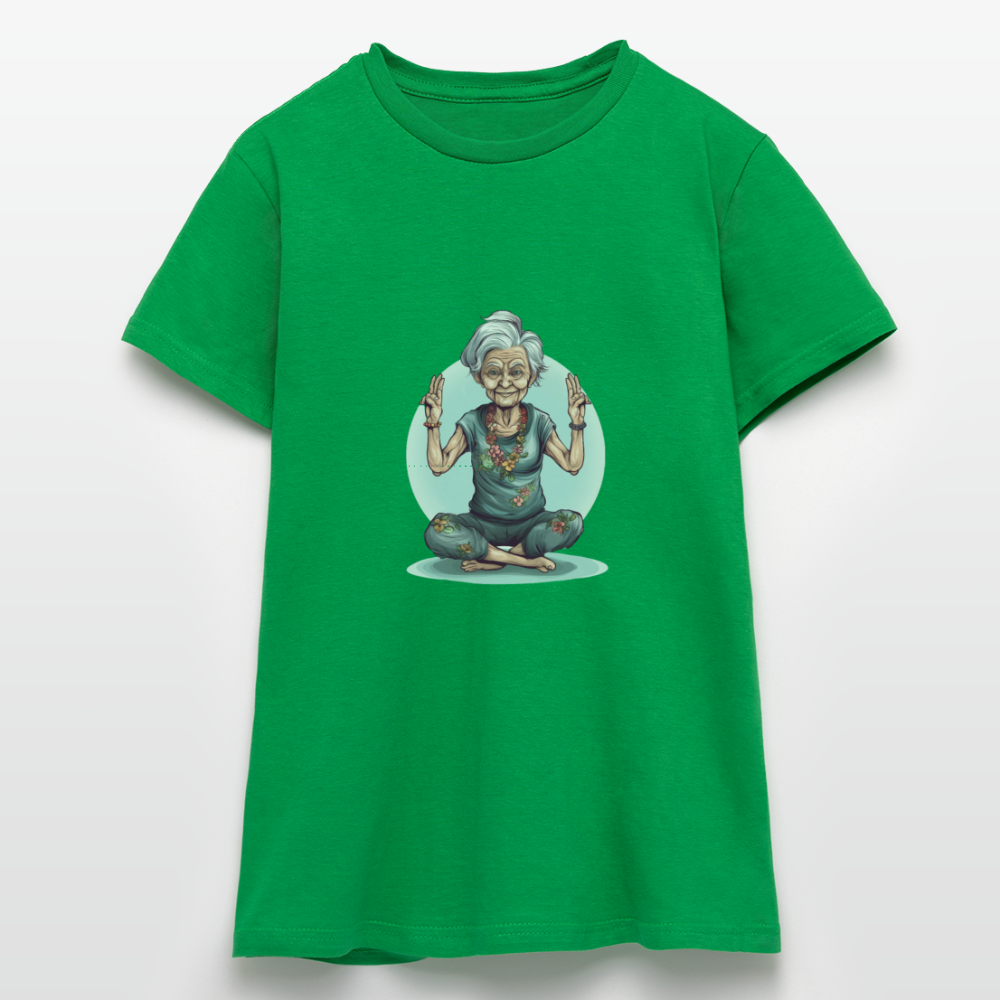 Coole Yoga Oma - Meditation im besten Alter - Frauen T-Shirt - Kelly Green