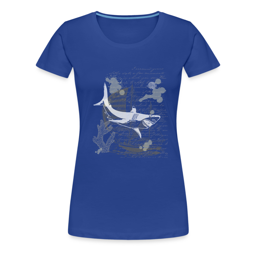 Vintage Steampunk Hai Motiv - Frauen Premium T-Shirts - Königsblau