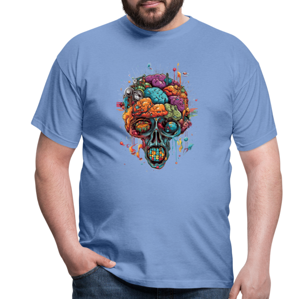 Surrealistischer, psychedelischer Totenkopf - Männer T-Shirt - carolina blue