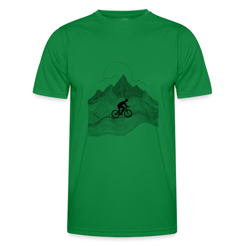 Radfahrer in den Bergen - Männer Funktions-T-Shirt - Kelly Green