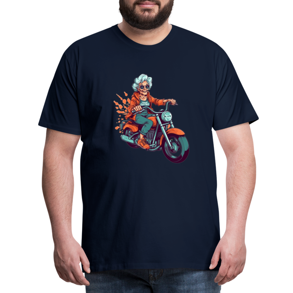 Coole alte Biker Oma - Motorrad Omi - Männer T-Shirt - Navy