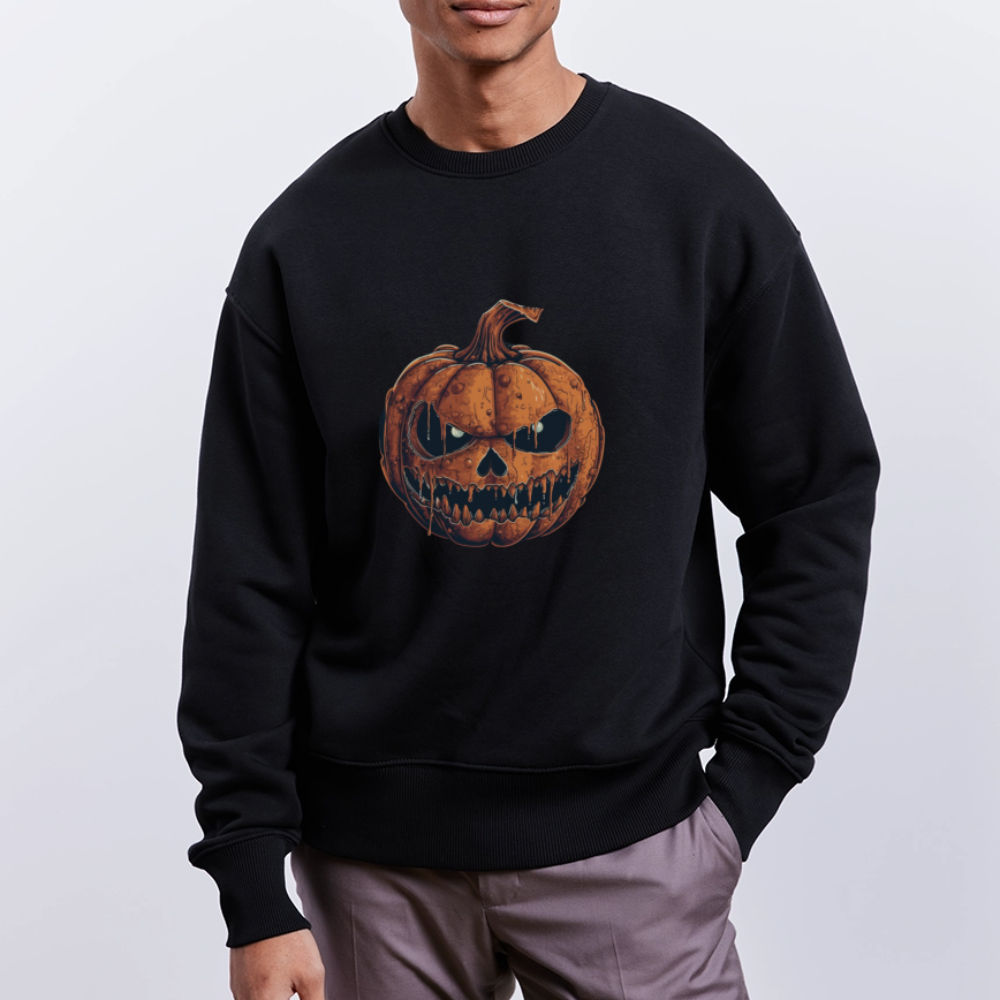 Gruseliger Horror Kürbis -Happy Halloween - Stanley/Stella Oversive Bio Pullover - nachhaltig - Schwarz