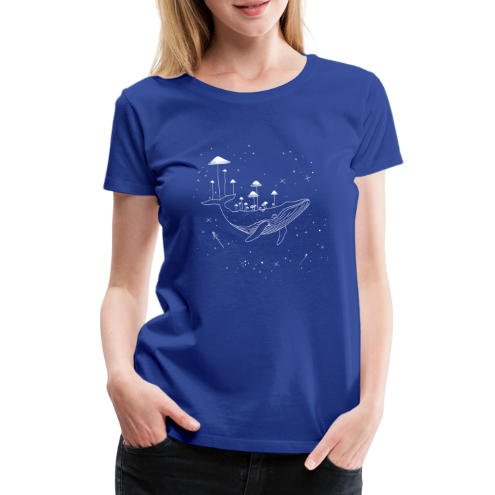 Surrealer Wal mit Pilzen im Weltraum mit Sternen - Frauen Premium T-Shirt - Königsblau