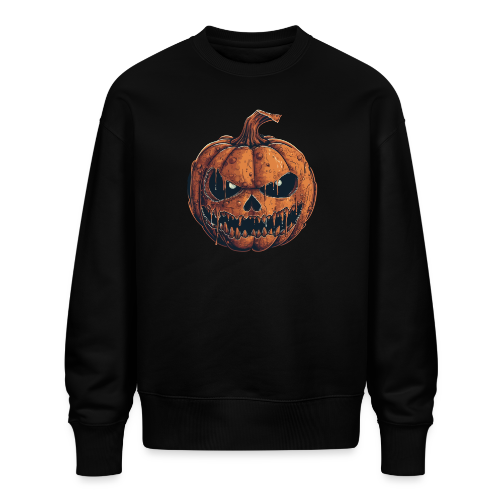 Gruseliger Horror Kürbis -Happy Halloween - Stanley/Stella Oversive Bio Pullover - nachhaltig - Schwarz