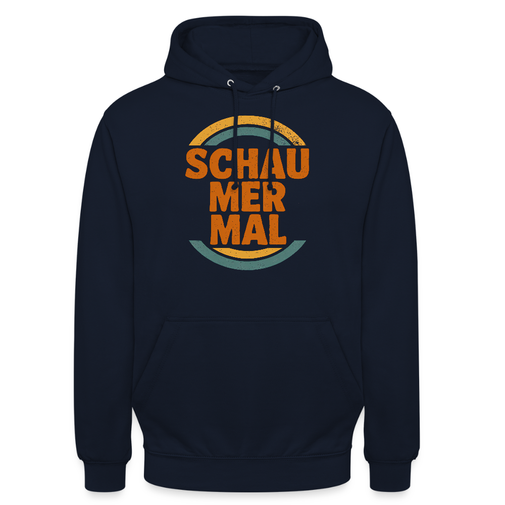 „Schau Mer Mal“ – Retro Look aus Hessen - Unisex Hoodie - Navy
