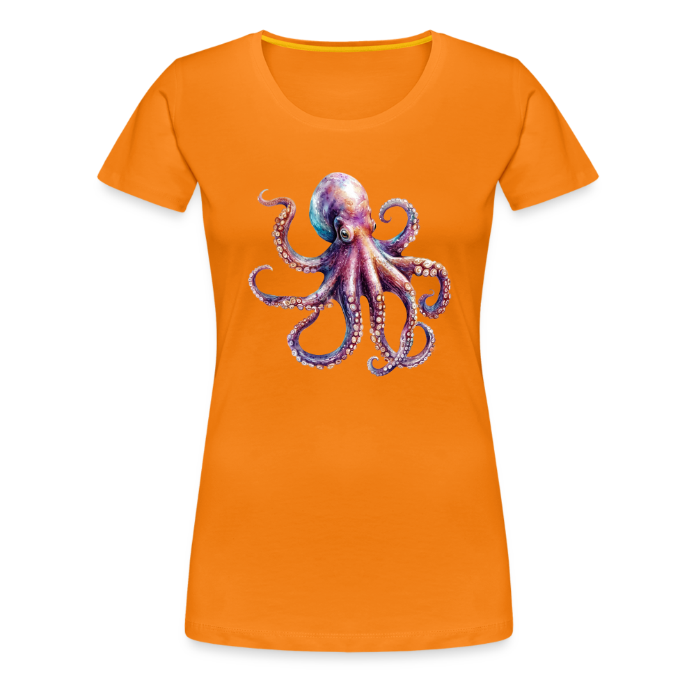 Cooles Wasserfarben Aquarell Oktopus Design - Frauen Premium T-Shirts - Orange