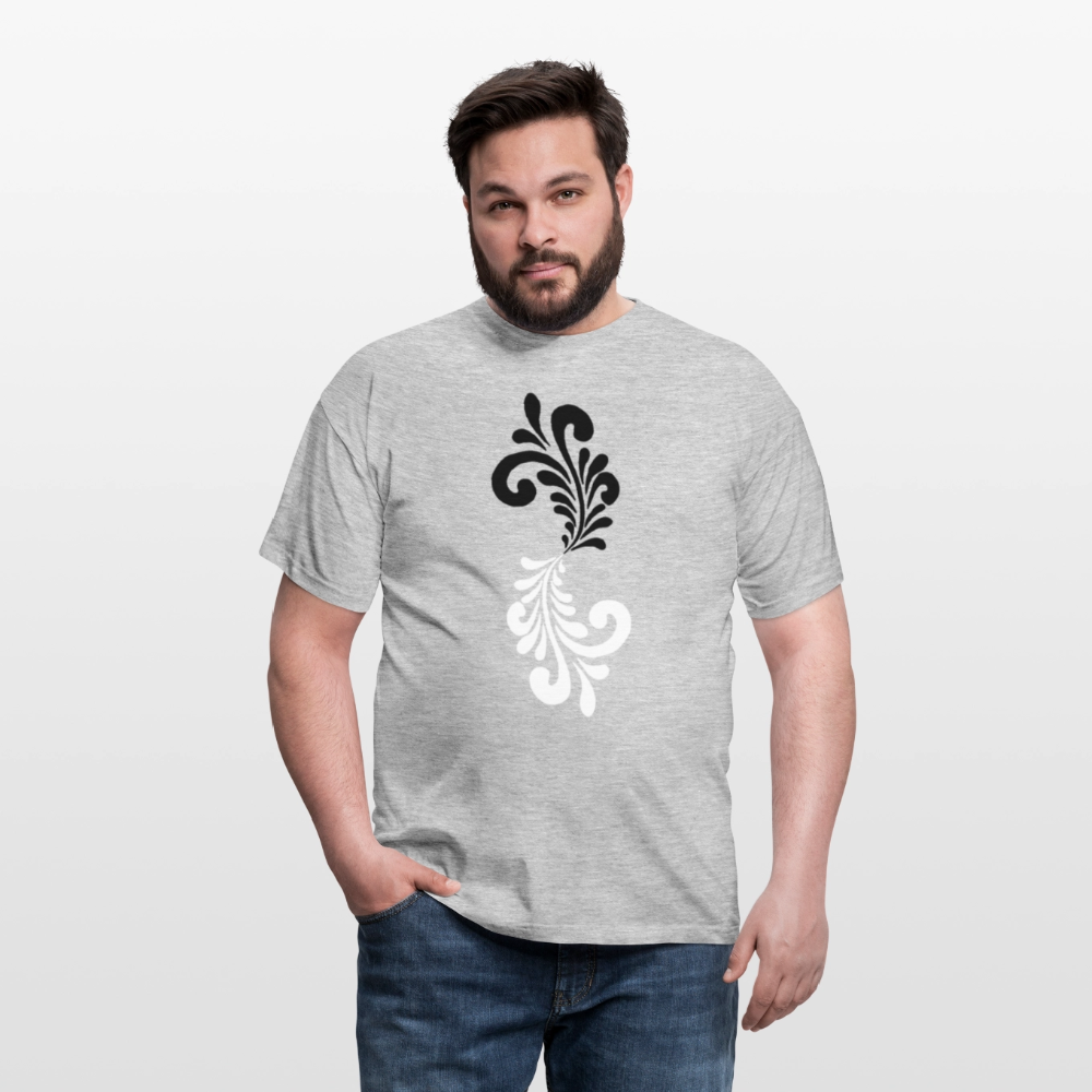 Bembel Ornamente schwarz/weiß - Männer Shirt - Grau meliert