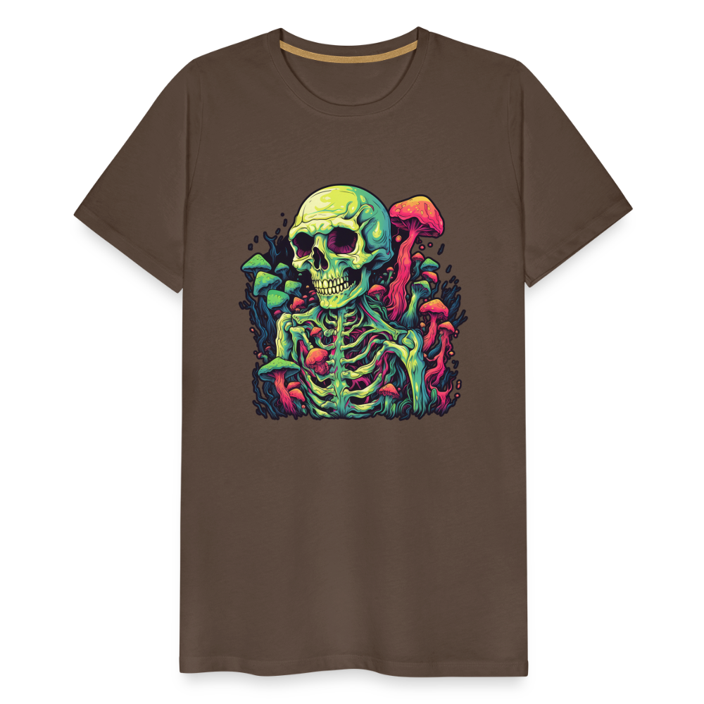 Horror Pilz Skelett - Happy Halloween - Männer Premium T-Shirt - Edelbraun