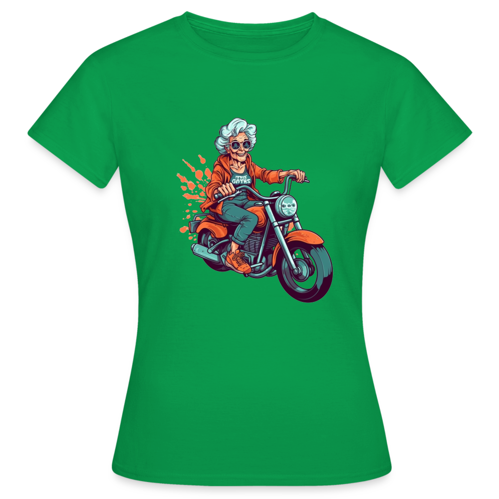 Coole alte Biker Oma - Motorrad Omi - Frauen T-Shirt - Kelly Green