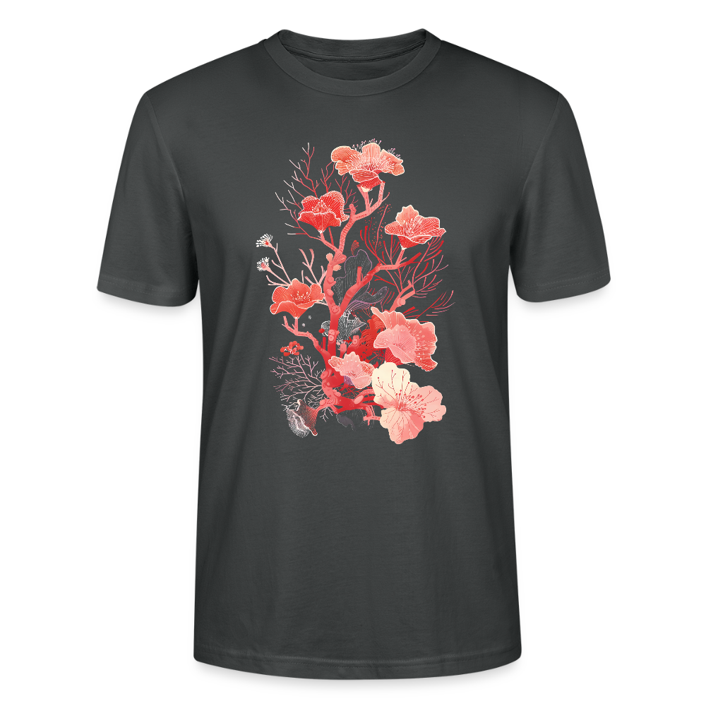 Zarte Korallen Blumen - Stanley/Stella Unisex Bio-T-Shirt CRAFTER - Anthrazit
