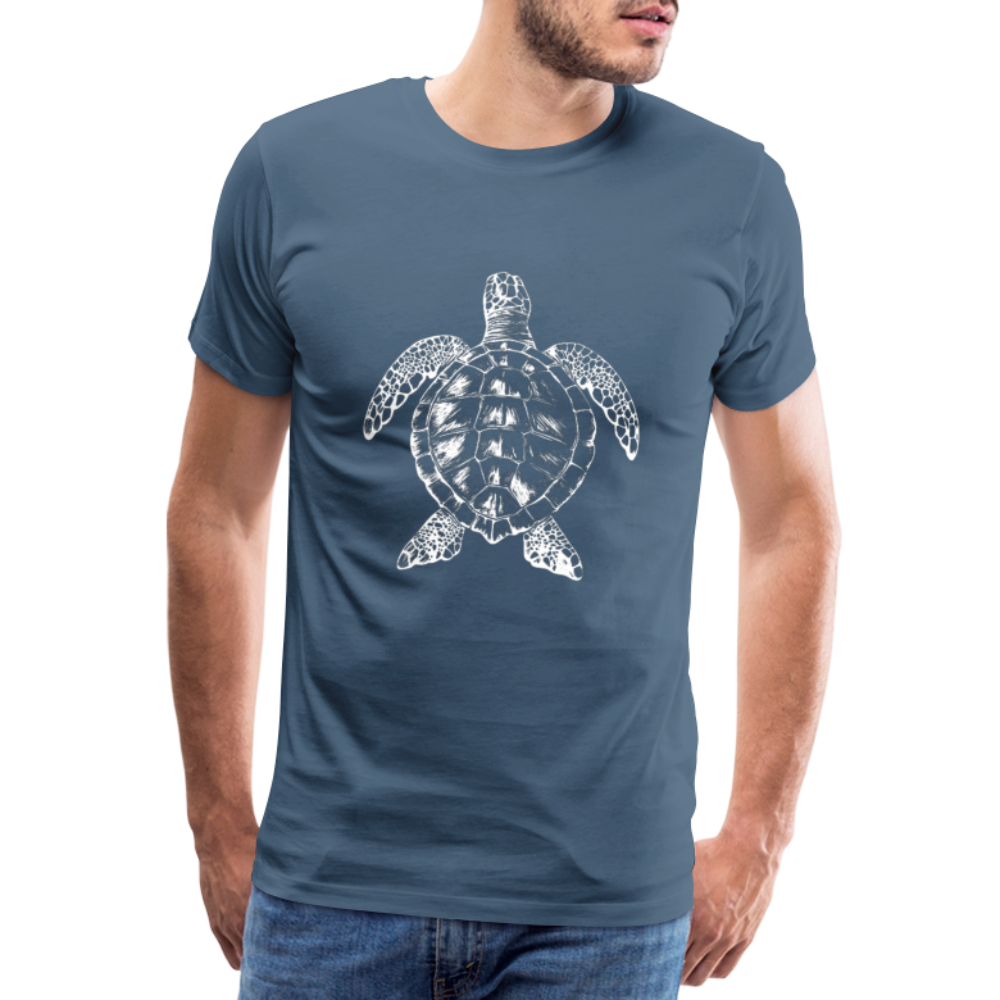 Meeresschildkröte - Monochrom - Männer Premium T-Shirt - Blaugrau