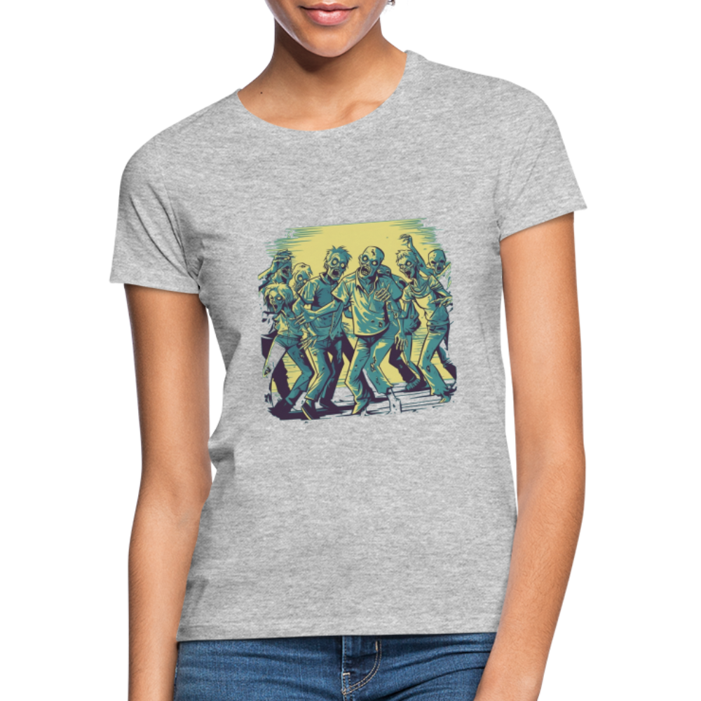 Tanzende Zombies - Gruseliges Zombie Motiv - Frauen T-Shirt - Grau meliert