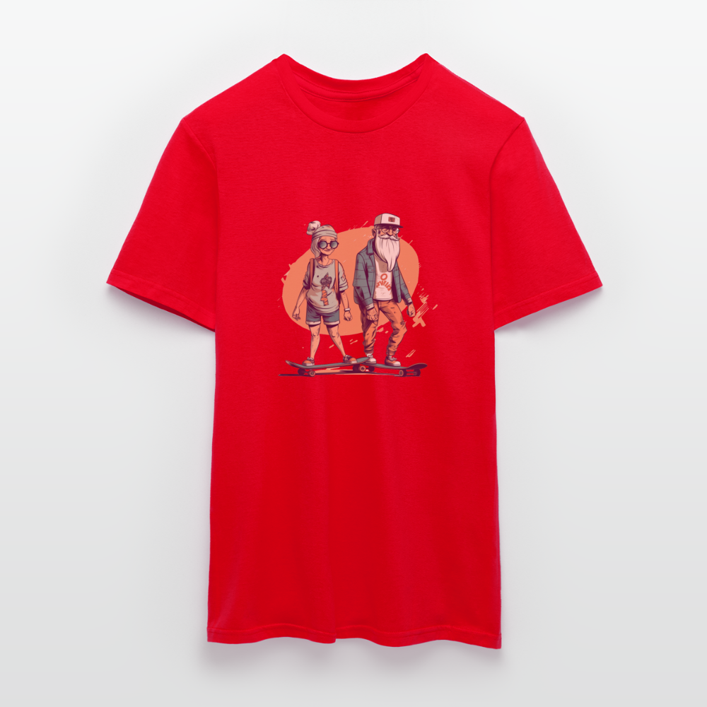 Cooles älteres Pärchen als Skater Hipster - Männer T-Shirt - Rot