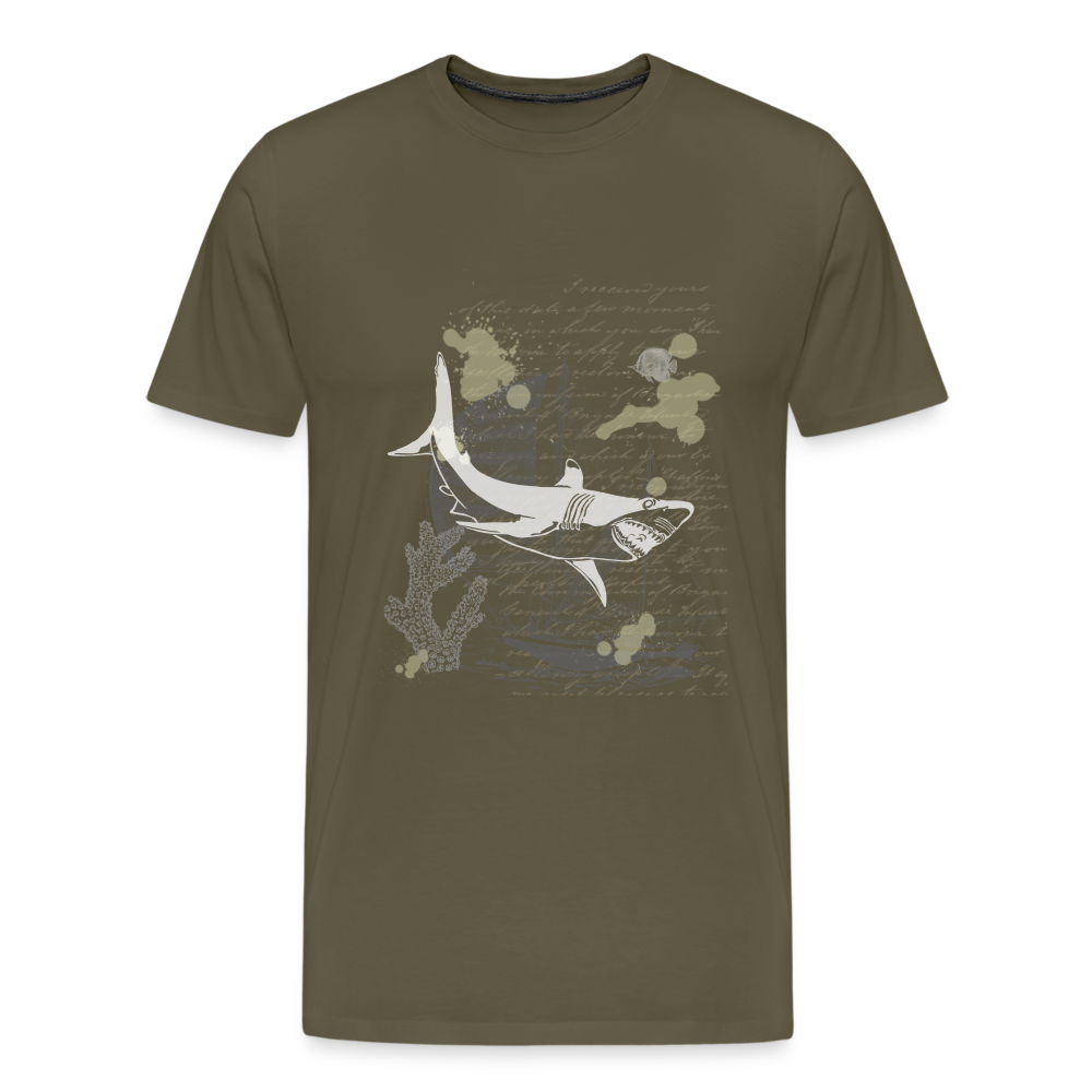 Vintage Steampunk Hai Motiv - Männer Premium T-Shirts - Khaki