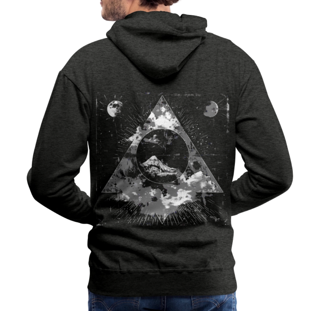 Surreales Motiv mit Mond und Bergen - Herren Premium Hoodie - Anthrazit