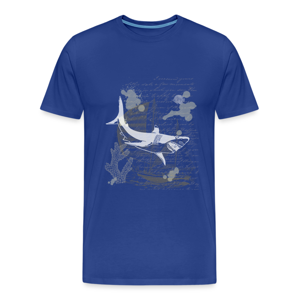 Vintage Steampunk Hai Motiv - Männer Premium T-Shirts - Königsblau