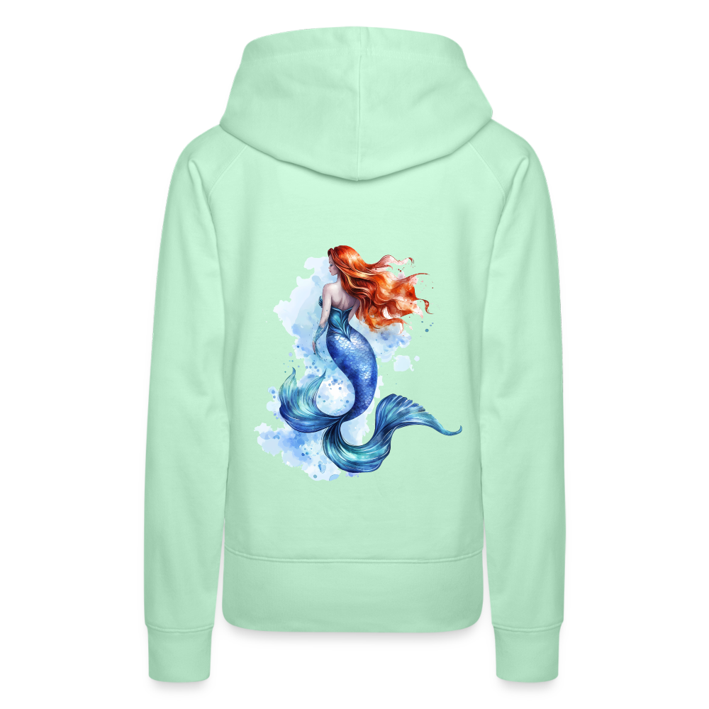 Meerjungfrau als Aquarelle - Frauen Premium Hoodie - helles Mintgrün