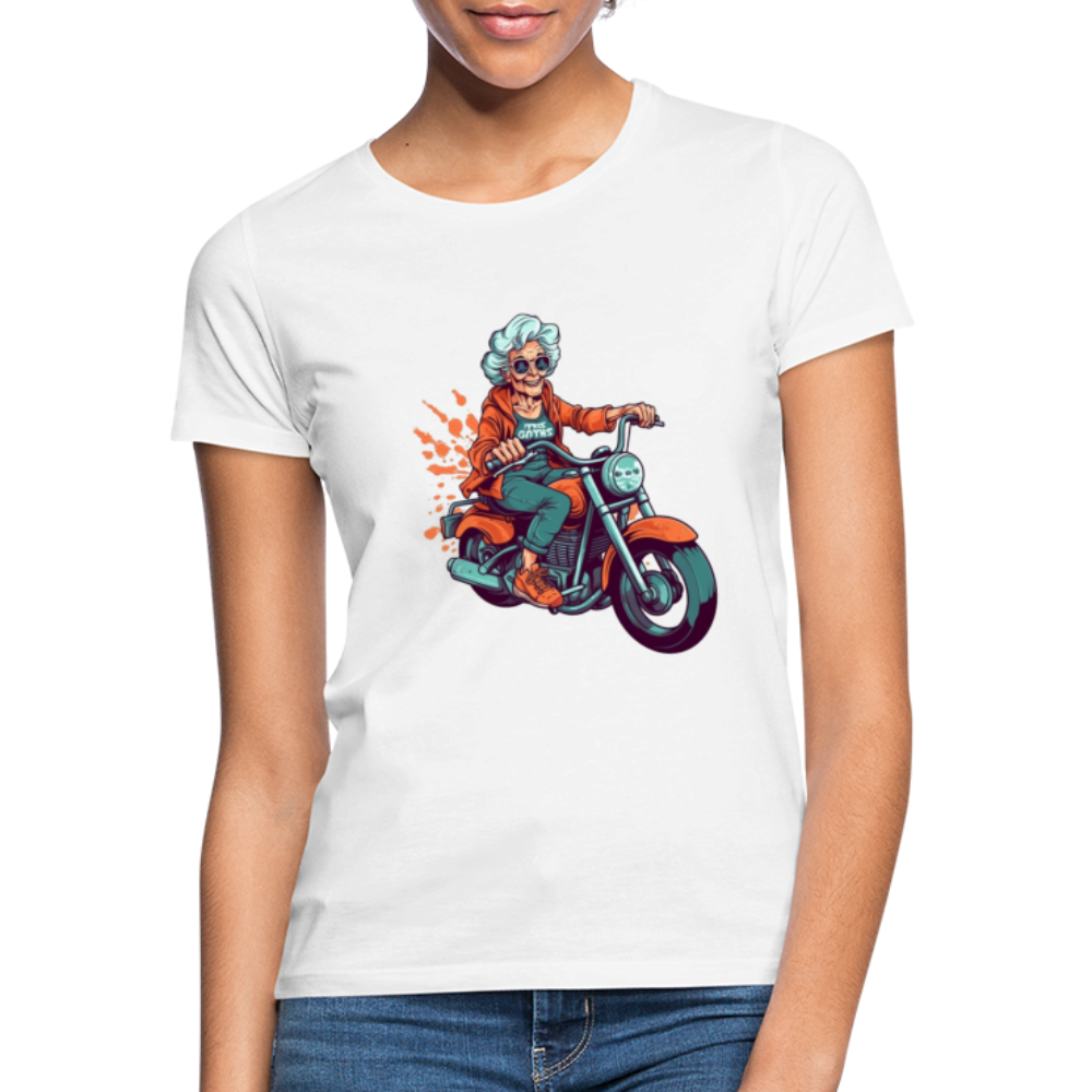 Coole alte Biker Oma - Motorrad Omi - Frauen T-Shirt - Weiß