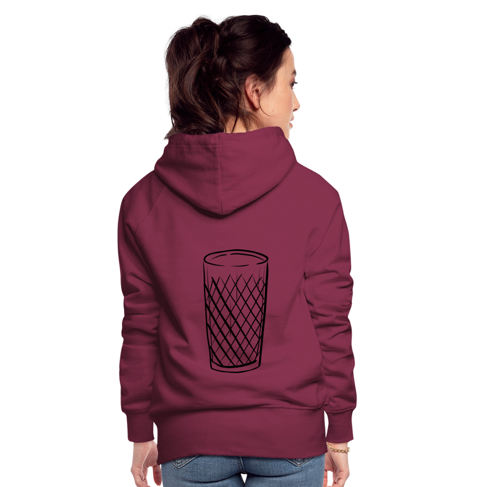 Frankfurter Geripptes - Äpplerglas - Hessisch Mundart - Frauen Premium Hoodie - Bordeaux