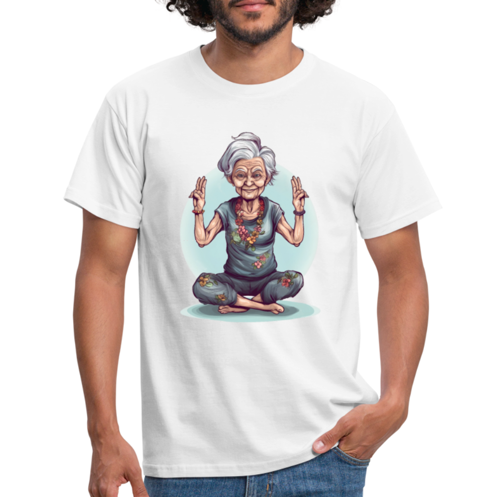 Coole Yoga Oma - Meditation im besten Alter - Männer T-Shirt - Weiß