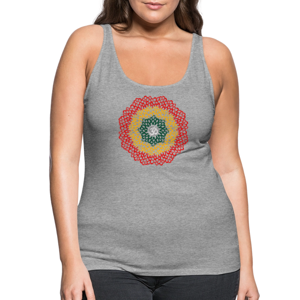 Yogi, Prana Mandala Om im Reggae Stil - Frauen Premium Tank Top - Grau meliert