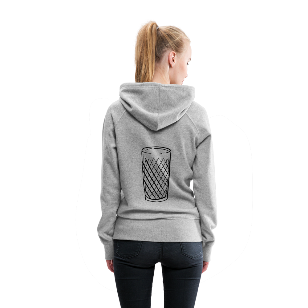 Frankfurter Geripptes - Äpplerglas - Hessisch Mundart - Frauen Premium Hoodie - Grau meliert