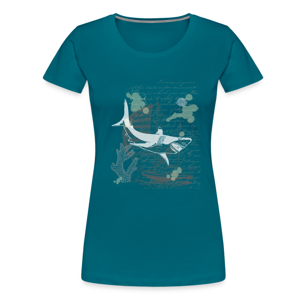 Vintage Steampunk Hai Motiv - Frauen Premium T-Shirts - Divablau