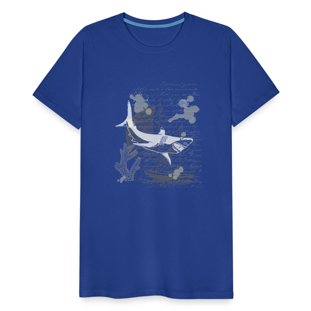 Vintage Steampunk Hai Motiv - Männer Premium T-Shirts - Königsblau