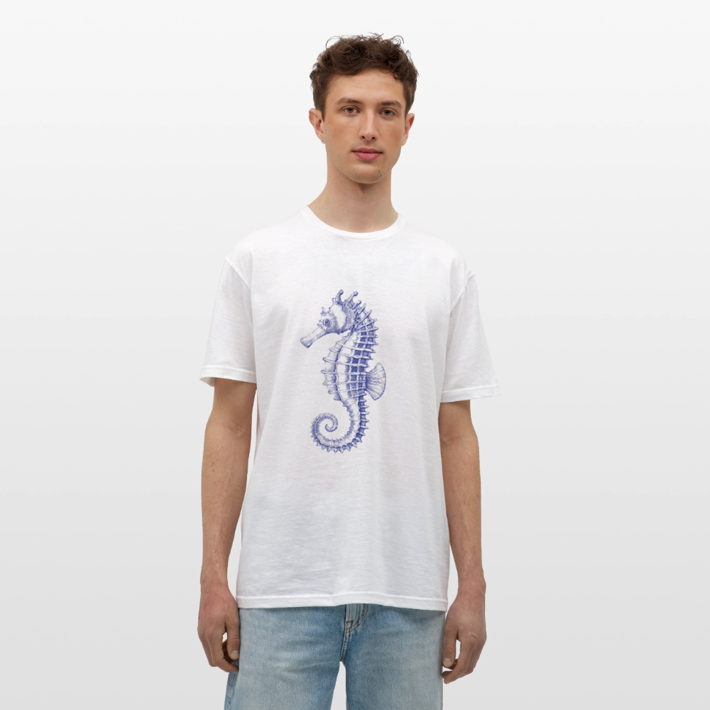 Indigo Seepferchen - Männer T-Shirt - Weiß
