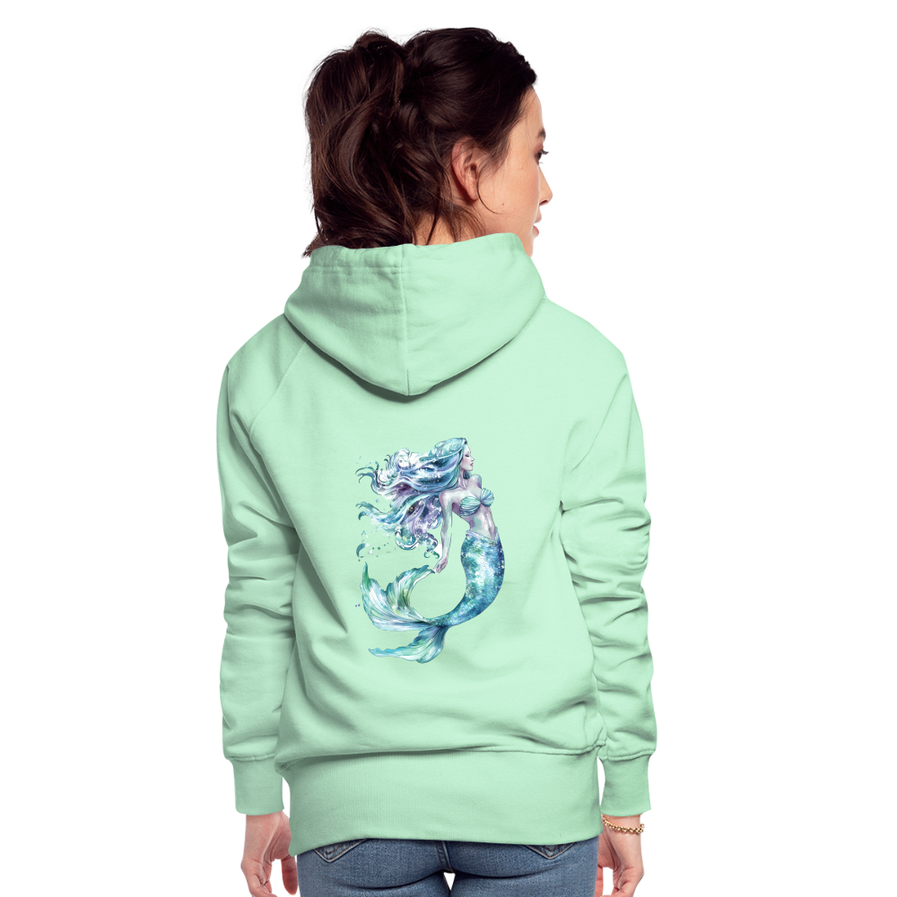 Meerjungfrau als Aquarelle - Frauen Premium Hoodie - helles Mintgrün