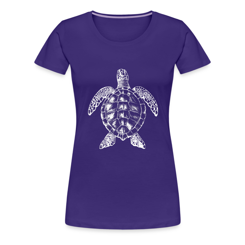 Meeresschildkröte - Monochrom - Frauen Premium T-Shirt - Lila
