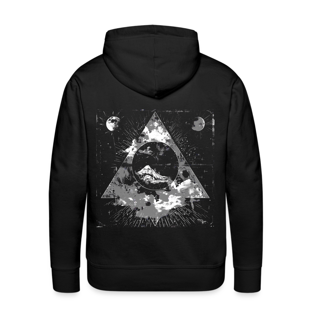 Surreales Motiv mit Mond und Bergen - Herren Premium Hoodie - Schwarz