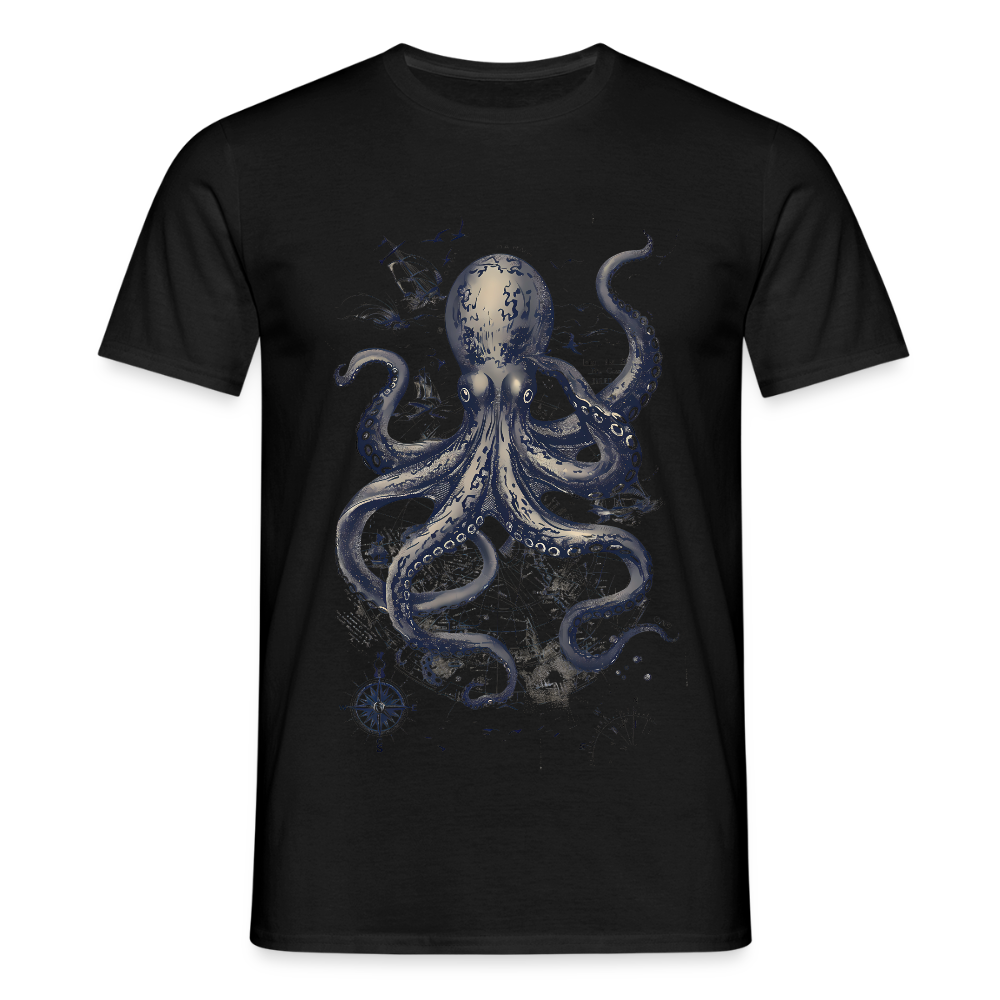 Steampunk Oktopus - Männer T-Shirt - Schwarz