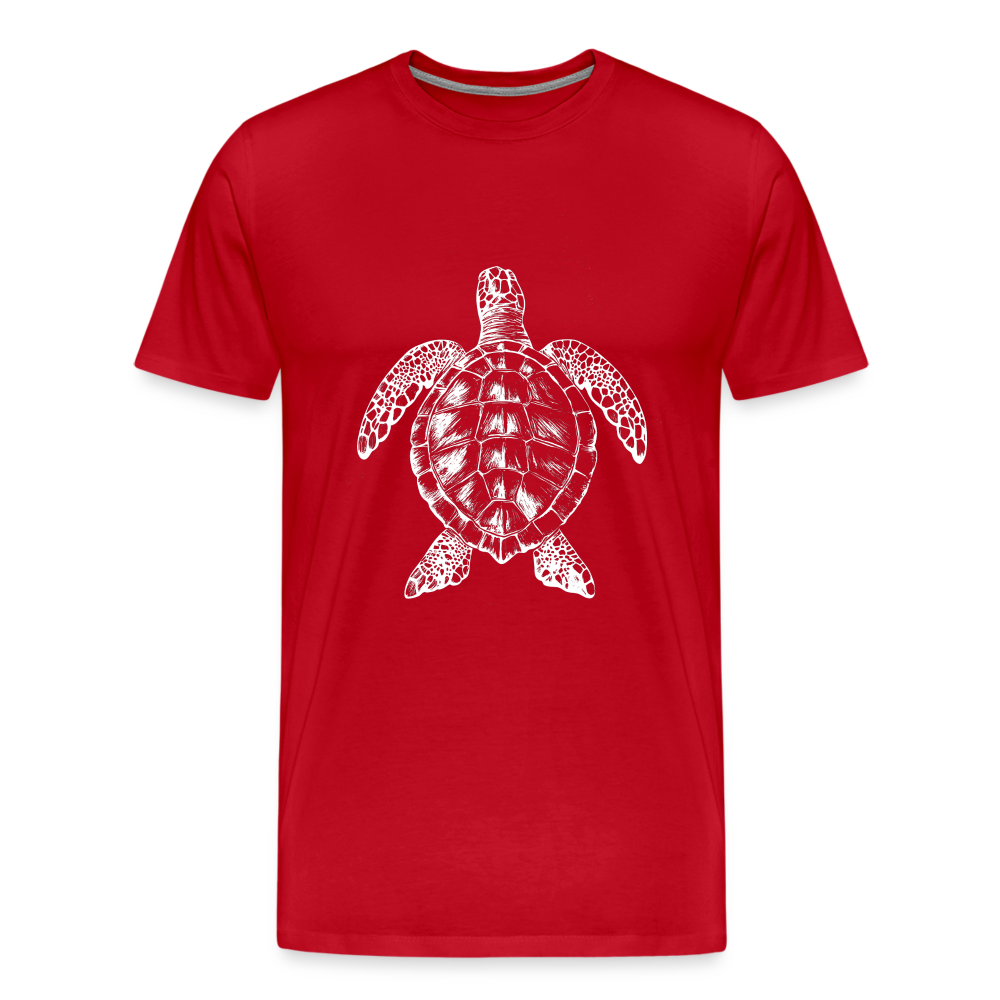 Meeresschildkröte - Monochrom - Männer Premium T-Shirt - Rot
