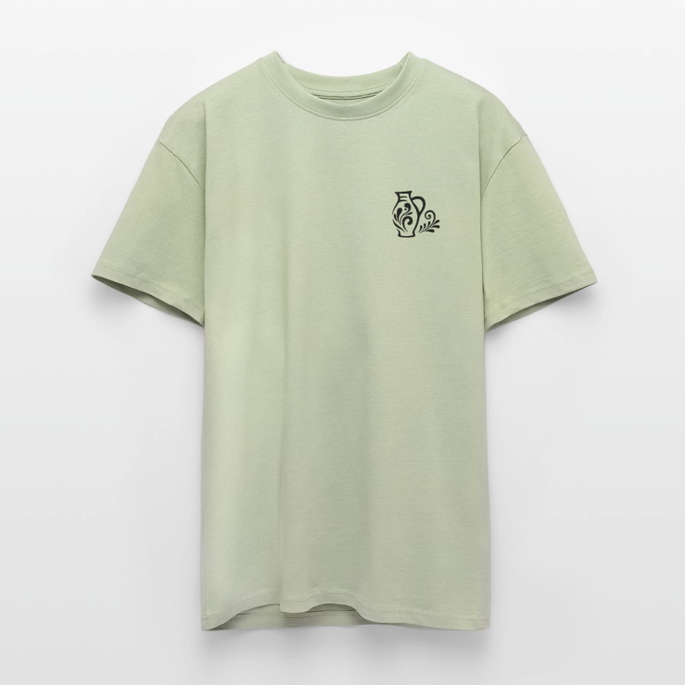 Bembel Ornamente schwarz/weiß - Heavy Oversize T-Shirt - Leichtes Salbeigrün
