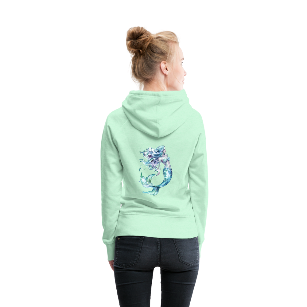 Meerjungfrau als Aquarelle - Frauen Premium Hoodie - helles Mintgrün
