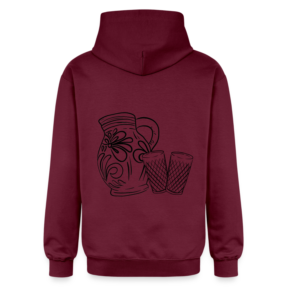 Bembel mit Gläsern - Hessisch Mundart - Unisex Premium Hoodie - Maroon