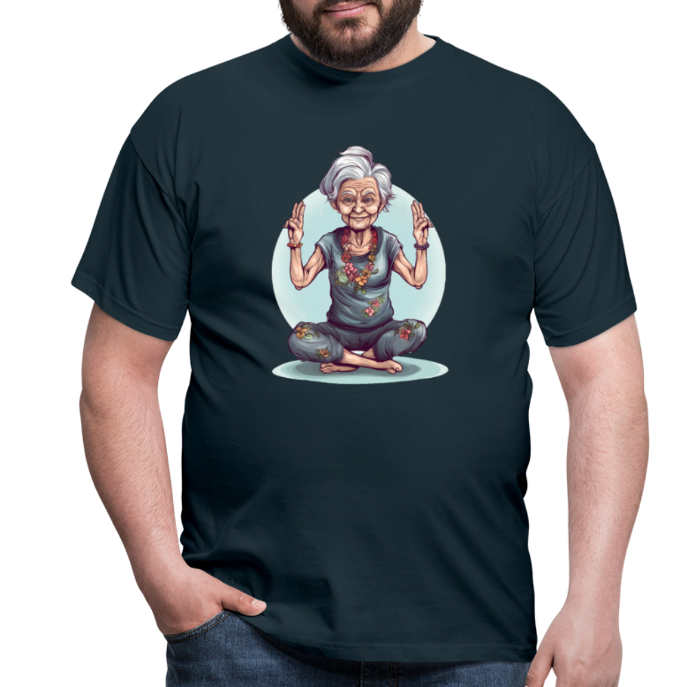 Coole Yoga Oma - Meditation im besten Alter - Männer T-Shirt - Navy
