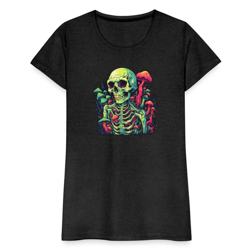 Horror Pilz Skelett - Happy Halloween - Frauen Premium T-Shirt - Anthrazit