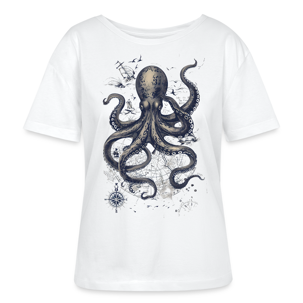 Steampunk Oktopus - Stanley/Stella Relaxed Rundhals Frauen Bio-T-Shirt SERENA - Weiß
