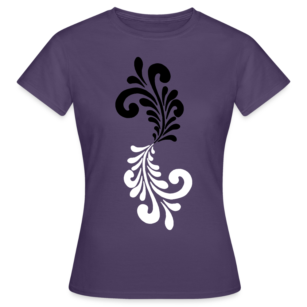 Bembel Ornamente schwarz/weiß - Frauen T-Shirt - Dunkellila