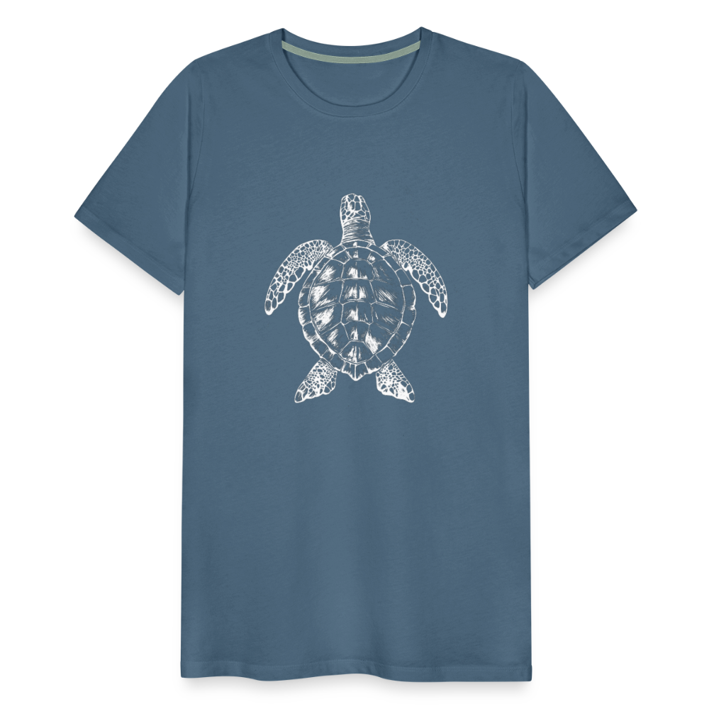 Meeresschildkröte - Monochrom - Männer Premium T-Shirt - Blaugrau