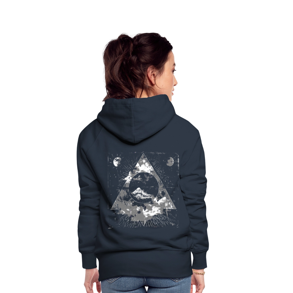 Surreales Motiv mit Mond und Bergen - Frauen Premium Hoodie - Navy